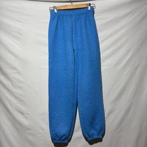 Princess Polly Womens Blue Quilted Jogger Sweatpant Loungewear Athleisure Size 4 - Picture 1 of 10
