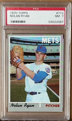 1970 Topps Baseball #712 Nolan Ryan PSA 7 Sharp New York Mets Miracle Mets Foto 1 de 3