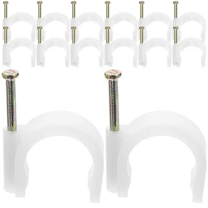 50 Pcs Crochet de Tuyau Clips de Fil Électrique Câble Cordon Fixation Clou - Photo 1/12