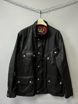 Barbour Nylon A7 Bright Brass International Black Silver Jacket Men’s - Image 1 of 4