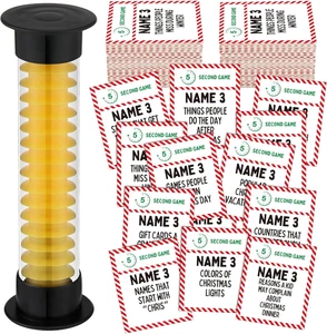 Christmas 5 Second Game Question Cards and 5 Second Hourglass Family Card Game S - Picture 1 of 12