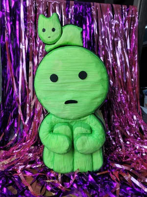 Smiskis Handmade Custom Cat Birthday Party Decor Piñata Pinata Glow In The Dark - Image 1 of 4