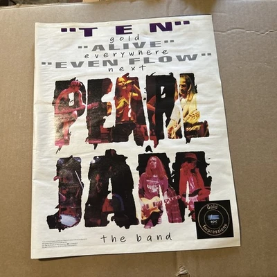 Original 13 By 11” Pearl Jam Ten Alive Even Flow 1992 Album Ad FLYER-a - Image 1 of 3