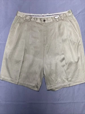 Tommy Bahama 100% 真丝休闲版卡其色短裤男式 36 码褶皱复古舒适 — 第 1/4 张图片