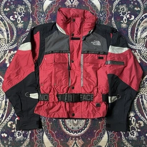 The North Face Steep Tech Belted Zip Red Black Coat Ski Jacket Women's Size XS - Picture 1 of 13
