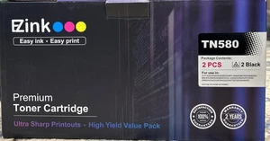 Compatible TN580 Toner Cartridges TN-580 High Yield 2-Pack New - Picture 1 of 3