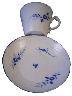 Антикварная фарфоровая чашка и блюдце 18 века Salopian Caughley Porzellan Tasse на английском языке - Изображение 1 из 4