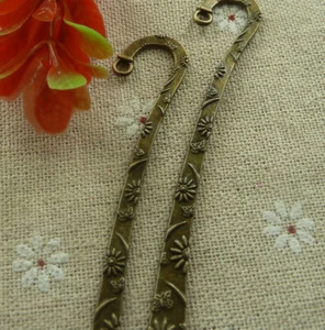 Free Ship 40 pcs Antique bronze flower bookmarks 81x16mm L-2065 - Picture 1 of 4