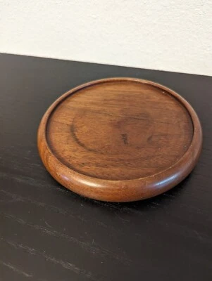 Posavasos de madera 5-1/2" vela bebida posavasos decoración de madera con fondo de fieltro Foto 1 de 4