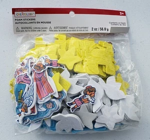 Creatology Weihnachten Schaumstoff Aufkleber Krippe, Frieden auf Erden, Taube, Sterne 2 Unzen Packung - Bild 1 von 4