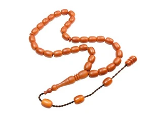 Darkening German Fiber Prayer Beads Barrel, Alman Tesbih Tasbih Misbaha 610 - Picture 1 of 10