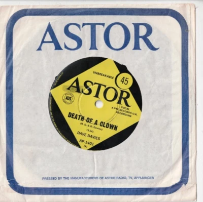 DAVE DAVIES Death of a Clown AUSSIE 7" VINYL 60s POP ROCK The Kinks - Image 1 of 2