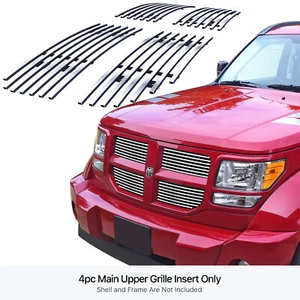 Fits 2007-2011 Dodge Nitro Main Upper Chrome Billet Grille Grill Insert - Picture 1 of 7