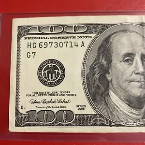 $100 Dollar Bill Note Series 2006 - Picture 1 of 3