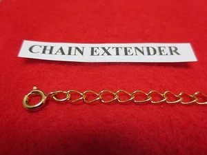 1"-12" 14 KT GOLD PLATED 4MM NECKLACE EXTENDER WITH SPRING RING CLASP - Picture 1 of 2