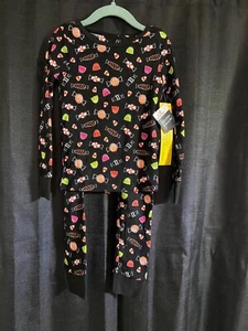 Way To Celebrate Halloween 👻🎃Girls Black Candy Pajama Sleep Set Size 4 - Picture 1 of 2