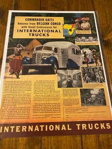 Vintage 1940 International Trucks Commander Gatti Belgian Congo ad - Picture 1 of 1