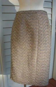 NWT J. Crew Zip Front Zip Pencil Skirt Sparkle Tweed Gold & Plum Size 12 - Picture 1 of 4