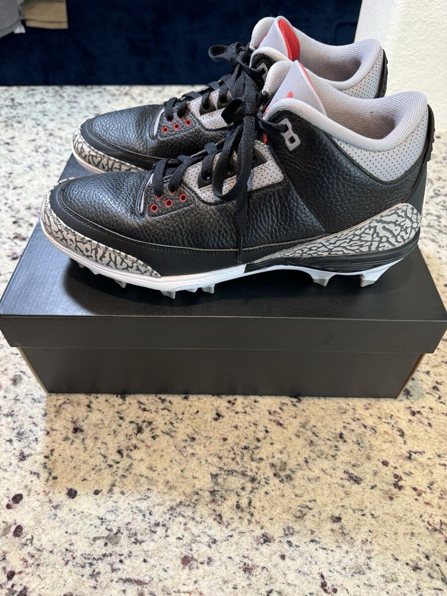 Jordan 3 Retro TD Cleat Black Cement for Sale | Authenticity Jordan 3 Retro TD Cleat Black Cement for Sale | Authenticity