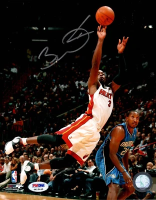 DWYANE WADE PSA/DNA SIGNED 8X10 PHOTOGRAPH MIAMI HEAT AUTOGRAPH BASKETBALL NBA. - Image 1 of 2