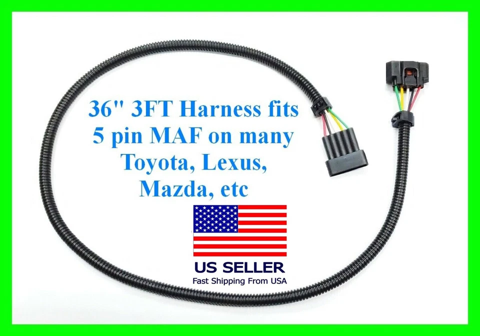 fits Toyota Lexus Mazda 3FT MAF Harness Mass Airflow Sensor Connector Pigtail - Изображение 1 из 1