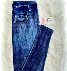 Dark Distressed Denim Look Super SOFT Full & Capri Leggings OS TC Plus Capri J - Bild 1 von 2