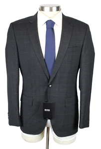 Hugo Boss Sport Coat 38 R Men's Grey Plaid Wool Blend Slim Fit Huge Blazer NWT - Picture 1 of 13