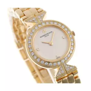 VACHERON CONSTANTIN Diamond 27532/110J Quartz Ivory Dial Yellow Gold Womens - Picture 1 of 8