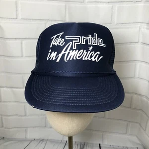  Take Pride in America Blue Cap Trucker Patriotic Snapback Hat - Picture 1 of 5