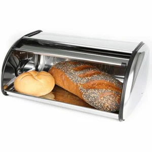 Brotkasten Brot-Behälter Aufbewahrung Box Kasten mit Rolldeckel Edelstahl - Bild 1 von 7