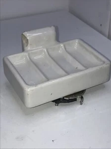 Porcelain 1940’s Wall Mount Soap Dish- White ~ Antique - Picture 1 of 7