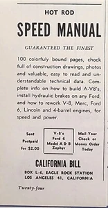 California Bill Hot Rod Speed Manual Ford Merc Los Angeles Vintage Print Ad 1949 - Picture 1 of 4