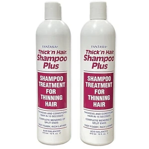 Fantasia Thick'n Hair Shampoo Plus Shampoo Treatment for Thinning Hair 16 oz New - Picture 1 of 6