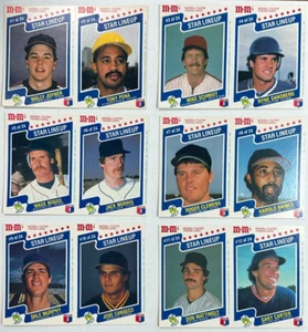 1987 M&M's Star Lineup Baseball Complete Set (12 Panels - 24 Cards) 12 HOF UNCUT - Picture 1 of 4