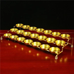 Soporte de lámpara de luz de ofrenda de mantequilla de Buda budista tibetano soporte de lámpara de loto - Imagen 1 de 4