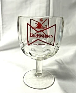 Vintage Budweiser King Of Beers Beer Glass Goblet Anheuser Busch Thumbprint - Picture 1 of 8