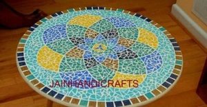 30 Zoll Marmor Esszimmer Kaffee Center Tischplatte Inlay Mosaik Dekor Zimmer Zuhause L8 - Bild 1 von 4