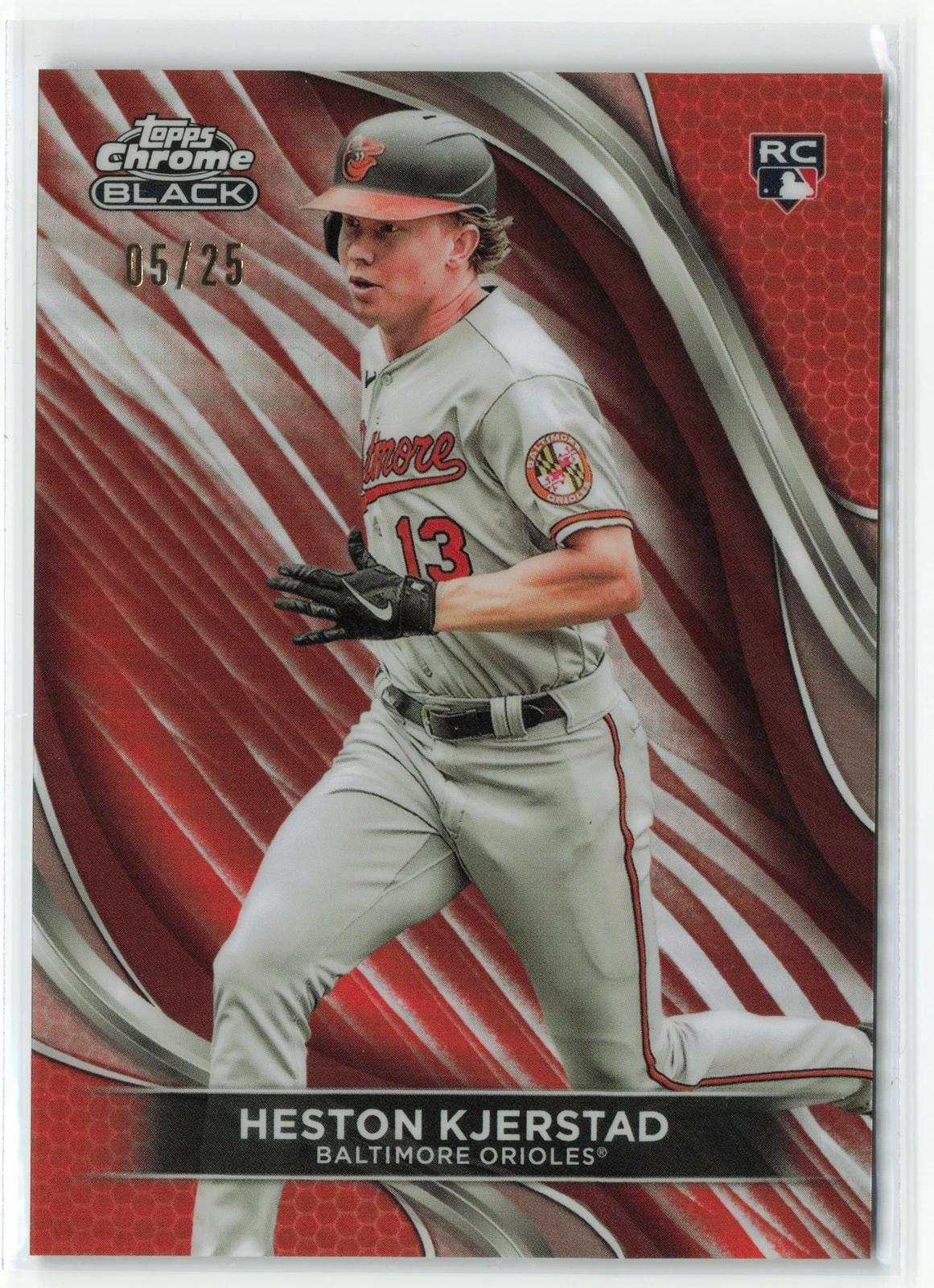 2024 Topps Chrome Black Heston Kjerstad #86 Orange Refractor RC /25 Orioles