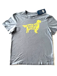 Camiseta para hombre mediana gris azulada Life Is Good Dads Best Friend - Imagen 1 de 9