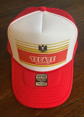 New Otto Tecate Black And White Mesh Back Foam Trucker Hat 100% Polyester - Image 1 of 4