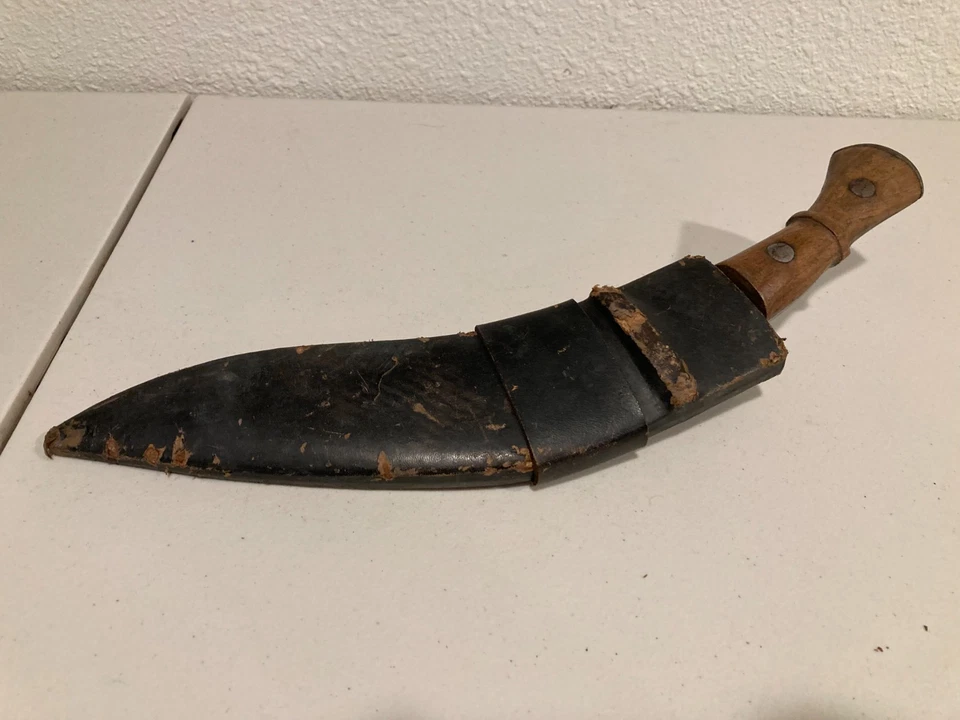 "Cuchillo Nepal Gurkha KUKRI - Hoja de 12"" - Funda Khukuri hecha a mano" Foto 1 de 4