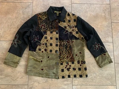 Blusa Mirasol Mujer Mediana Mezcla Seda Botones Retazos Floral Estampado Animal Foto 1 de 4