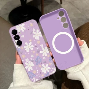 Magnetic MagSafe Case For Samsung A16 A56 S25 S24 S23 Ultra S22 Floral TPU Cover - Picture 1 of 16
