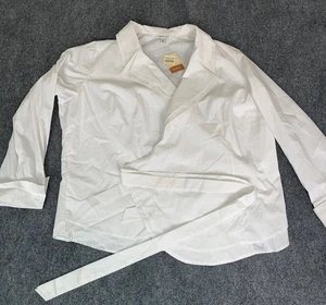 Blusa Coldwater Creek para mujer blanca con ojales de algodón puño abatible nueva con etiquetas talla 2X - Imagen 1 de 8