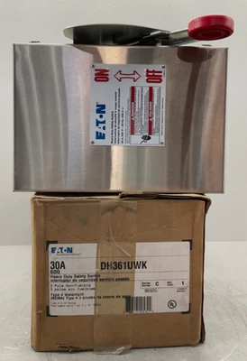 EATON DH361UWK HEAVY DUTY SAFETY SWITCH 30 A 600V 3P NEMA 4X NON-FUSIBLE - Image 1 of 4
