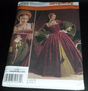 Historisches elisabethanisches Tudor Anne Boelyn Kleid Kostüm Schnittmuster 8-16 LARP - Bild 1 von 4