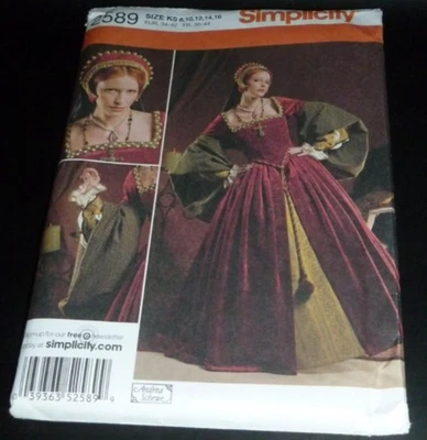 Elizabethan Tudor Anne King Henry Wife Renaissance Costume Sewing Pattern 8-16  - Image 1 of 4