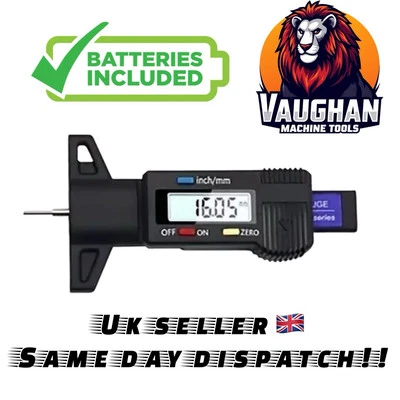 Digital Tyre Depth Gauge Tread Checker LCD Mini Tool For Motorbike Car Van Hgv - Image 1 of 4