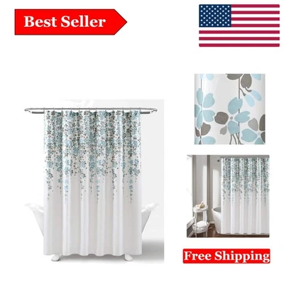 Elegant Weeping Flower Shower Curtain - 72"x72" in Blue & Gray - Image 1 of 4