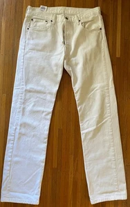 Pantalones de mezclilla para hombre vintage blancos Levi's 501 5 bolsillos talla 32x32 calce recto botón delantero - Imagen 1 de 5